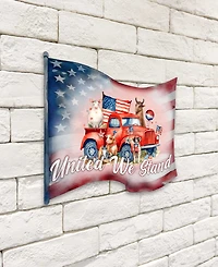 Designocracy Holiday Door Decor Wooden Welcome Sign United We Stand G. DeBrekht