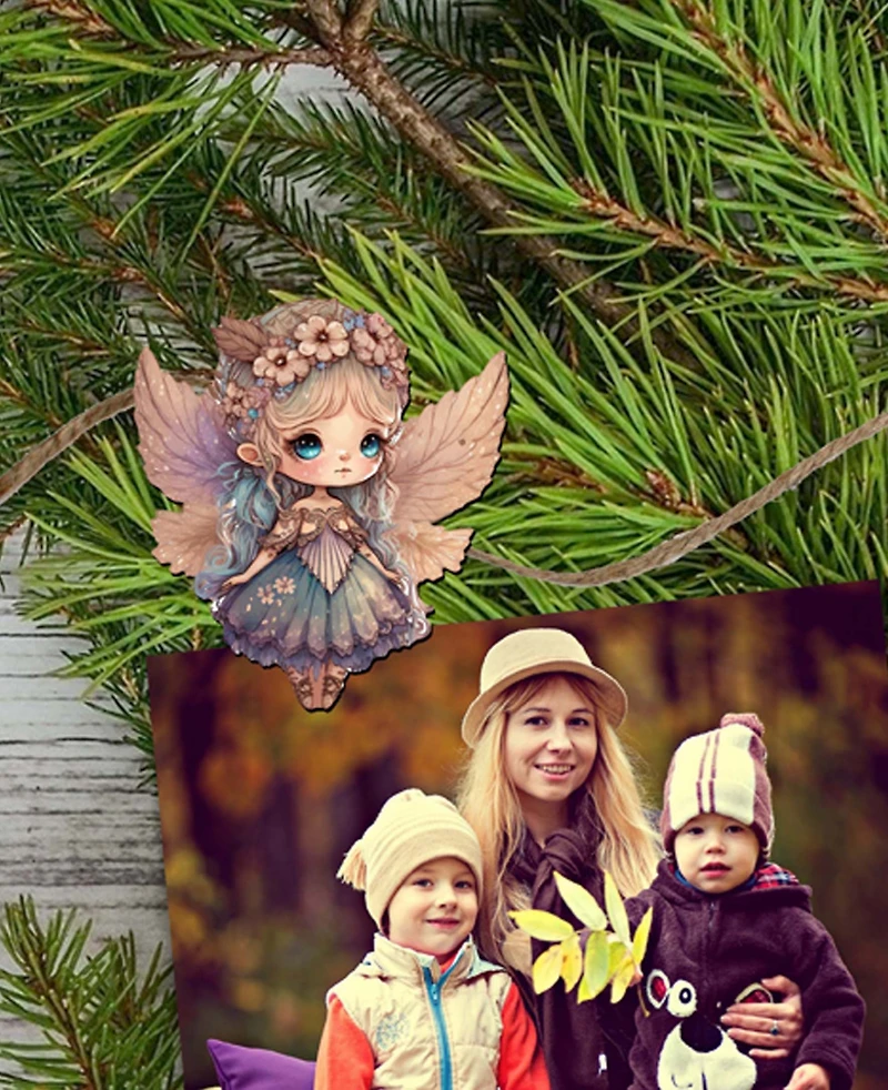 Designocracy Holiday Wooden Clip-On Ornaments Colorful Fairies Set of 6 G. DeBrekht