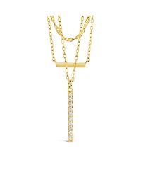 Sterling Forever Cubic Zirconia Lottie Layered Necklace