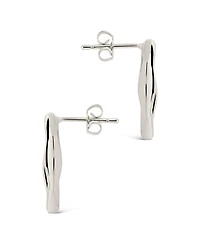 Sterling Forever 14K Gold Plated or Rhodium Plated Oval Sharee Studs Earrings