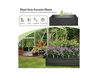 71 Inch Galvanized Metal Raised Garden Bed for Garden Backyard-Dark Grey
