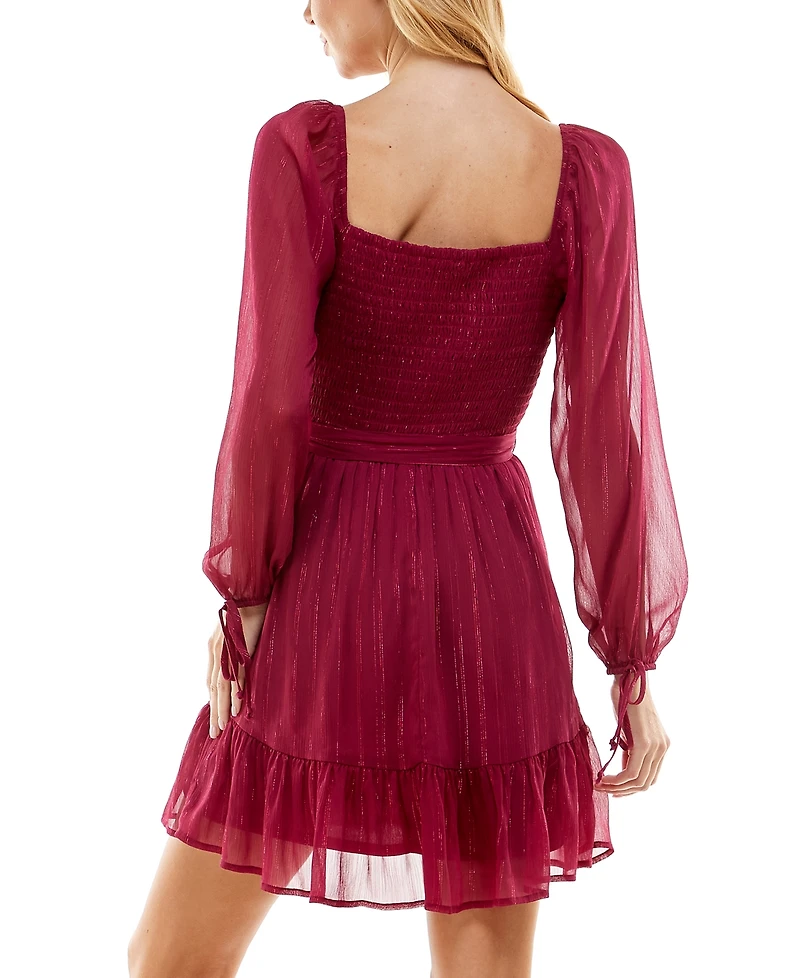 As U Wish Juniors' Flounce-Hem Fit & Flare Dress