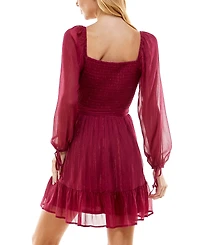As U Wish Juniors' Flounce-Hem Fit & Flare Dress