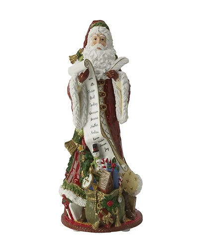 Fitz and Floyd Holiday Home Santa Musical Figurine, 10.75-in