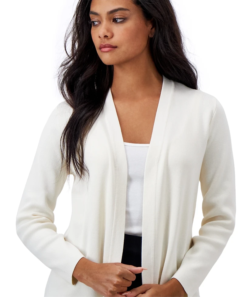 Ak Anne Klein Petite Newport Open-Front Cardigan Sweater