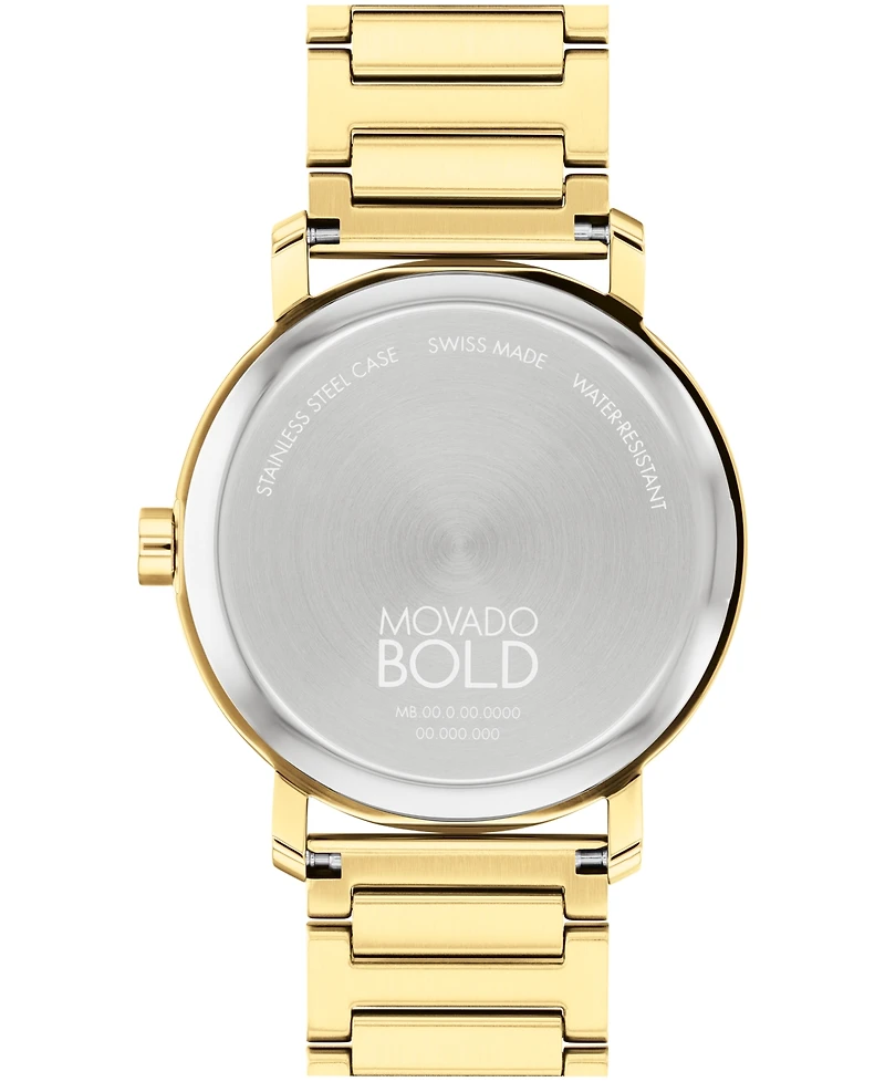 Movado Men's Bold Evolution 2.0 Swiss Quartz Ionic Plated Light Gold-Tone 2 Steel Watch 40mm
