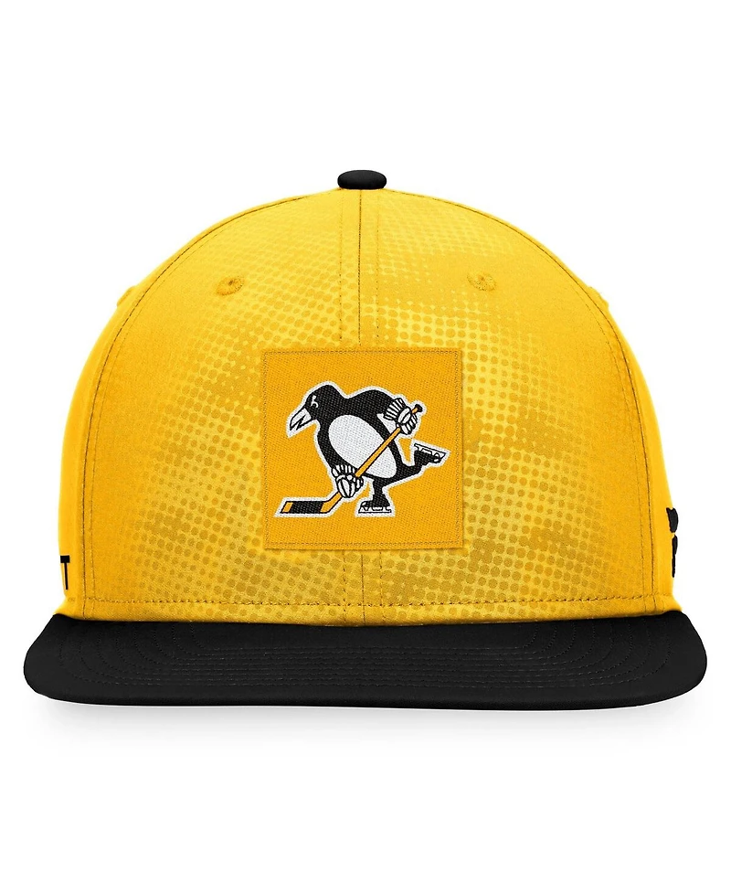 Men's Fanatics Gold, Black Pittsburgh Penguins Authentic Pro Alternate Logo Snapback Hat