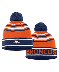 Women's Wear by Erin Andrews Orange Denver Broncos Colorblock Cuffed Knit Hat with Pom and Scarf Set