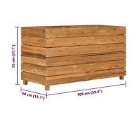 Raised Bed 39.4"x15.7"x21.7" Recycled Teak Wood and Steel