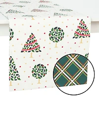 kate spade new york Holiday Confetti Acrobat Plaid Reversible Holiday Table Runner, 15" x 72"