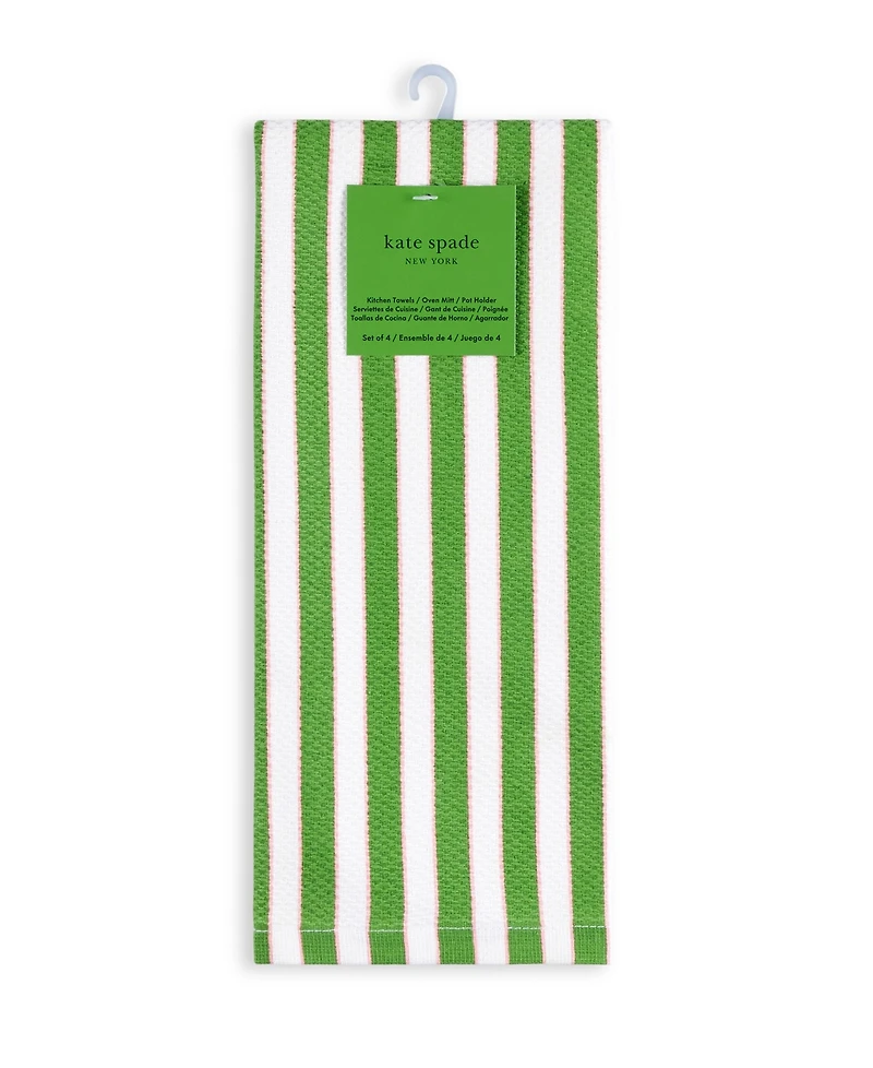 kate spade new york Botanical Stripe Kitchen Towels 4-Pack Set, 17" x 28"