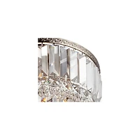 Vienna Full Spectrum Magnificence Modern Ceiling Light Flush Mount Fixture 10" Wide Brushed Satin Nickel 3-Light Led Crystal for Bedroom Living R