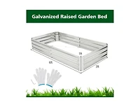 Metal Galvanized Raised Garden Bed with Open-Ended Base