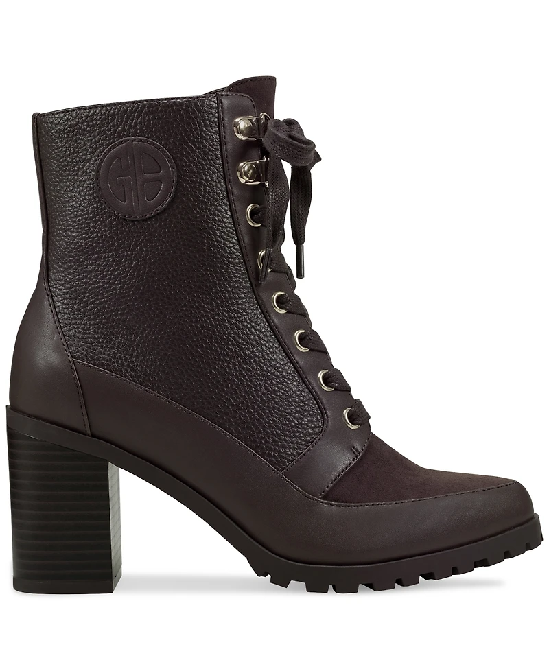 Giani Bernini Women's Keegann Memory Foam Lace Up Lug Sole Booties, Created for Macy's