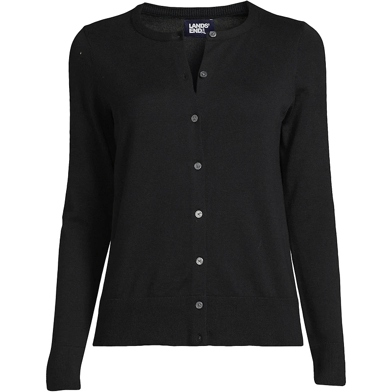 Lands' End Women's Tall Fine Gauge Cotton Cardigan Sweater