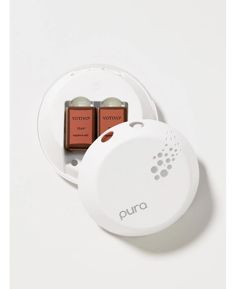 Pura and Votivo - Teak - Fragrance for Smart Home Air Diffusers - Room Freshener - Aromatherapy Scents for Bedrooms & Living Rooms - Odor Eliminator