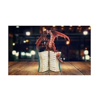 Fc Design 6"H Red/Orange Volcano Dragon Standing on an Open Books Statue Fantasy Decoration Figurine Home Decor Perfect Gift for House Warming, Holida