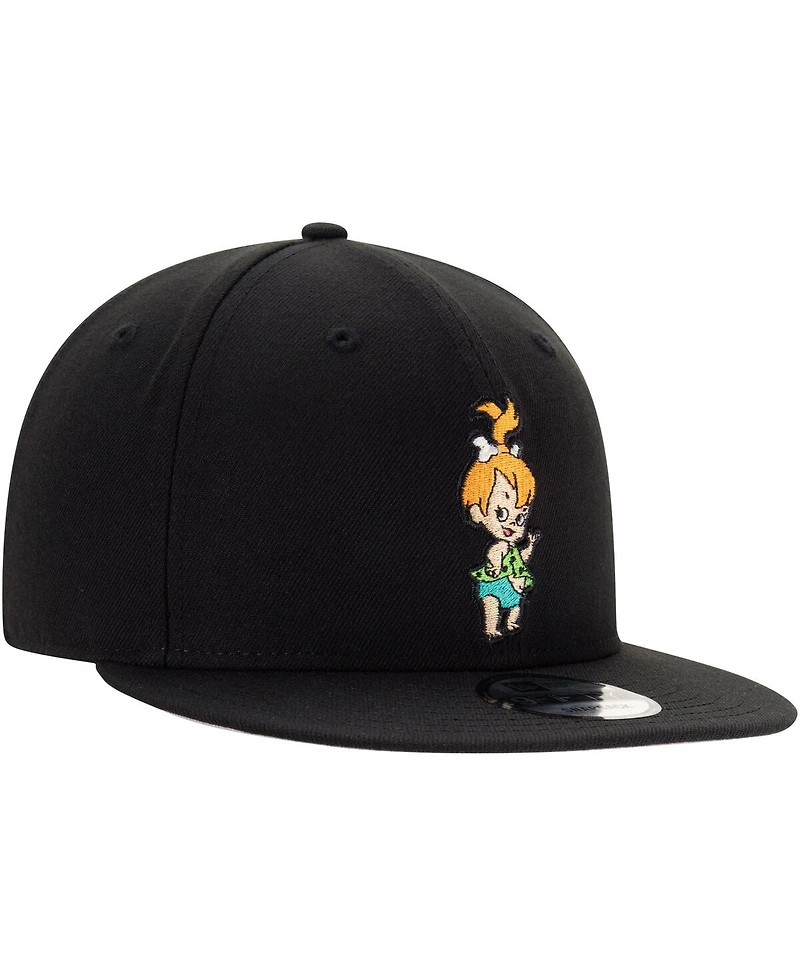 Men's New Era Black The Flintstones Pebbles 9FIFTY Snapback Adjustable Hat