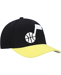 Men's Mitchell & Ness Black, Gold Utah Jazz Mvp Team Two-Tone 2.0 Stretch-Snapback Hat