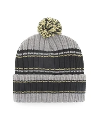 Men's '47 Brand Graphite, Black New Orleans Saints Rexford Cuffed Knit Hat with Pom