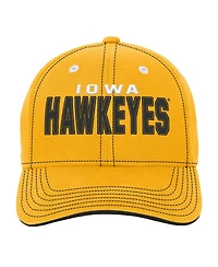 Big Boys and Girls Gold Iowa Hawkeyes Old School Slouch Adjustable Hat