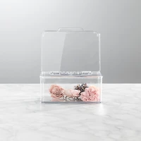 mDesign Plastic Cosmetic Vanity Storage Organizer Box, Hinge Lid, 4 Pack, Clear, Usa Made