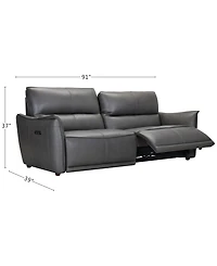 Polner 91" Leather Power Motion Sofa, Created for Macy's