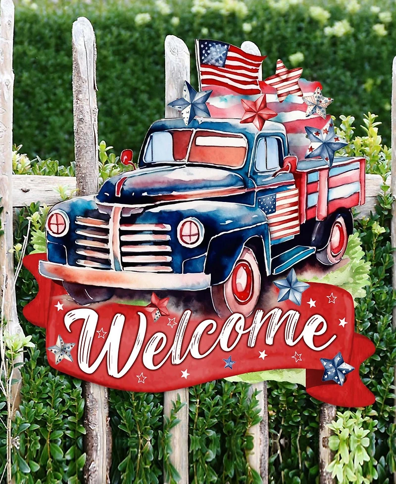 Designocracy Holiday Wooden Door Decor Welcome Sign United We Stand G. DeBrekht