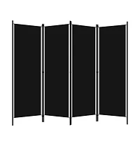 vidaXL 4-Panel Room Divider Black 78.7"x70.9"