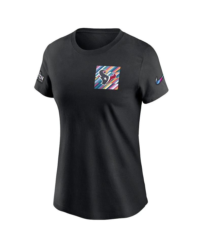 Women's Nike Black Houston Texans 2023 Nfl Crucial Catch Sideline Tri-Blend T-shirt