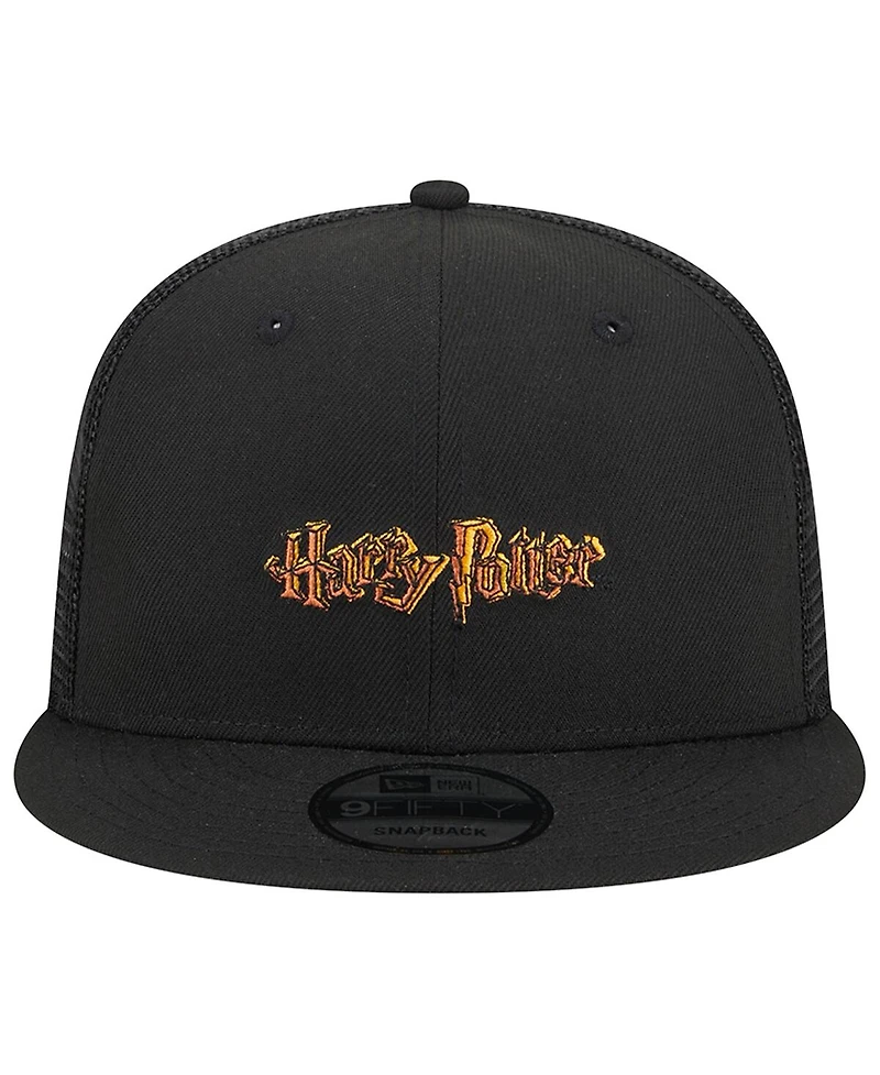 Men's New Era Black Harry Potter Trucker 9FIFTY Snapback Hat