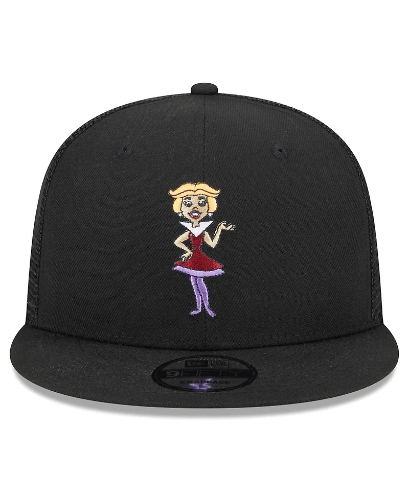 Men's New Era Black The Jetsons Jane Jetson Mesh Trucker 9FIFTY Snapback Hat