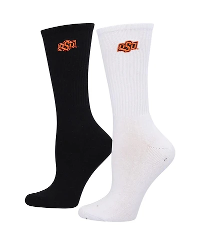 Women's ZooZatz Black, White Oklahoma State Cowboys 2-Pack Quarter-Length Socks