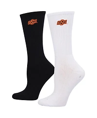 Women's ZooZatz Black, White Oklahoma State Cowboys 2-Pack Quarter-Length Socks