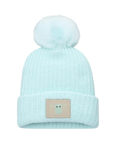 Women's Love Your Melon Mint Star Wars Grogu Cuffed Knit Hat with Pom