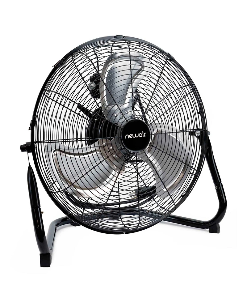 Newair 18" High-Velocity Industrial Floor Fan, Heavy Duty Metal Fan, Adjustable Tilt and 3 Speeds up to 4012 Cfm, Rotatory Switch | Garage Fan for Ind