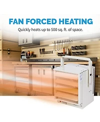 Newair Hardwired Electric Garage Heater, Ceiling Mounted with Adjustable Louvers and Tilt Head, Heats up to 500 sq. ft. of Space