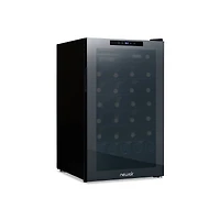 Newair Shadow Series Wine Cooler Refrigerator 51 Bottle, Freestanding Mirrored Wine Fridge with Double-Layer Tempered Glass Door & Compressor Cooling