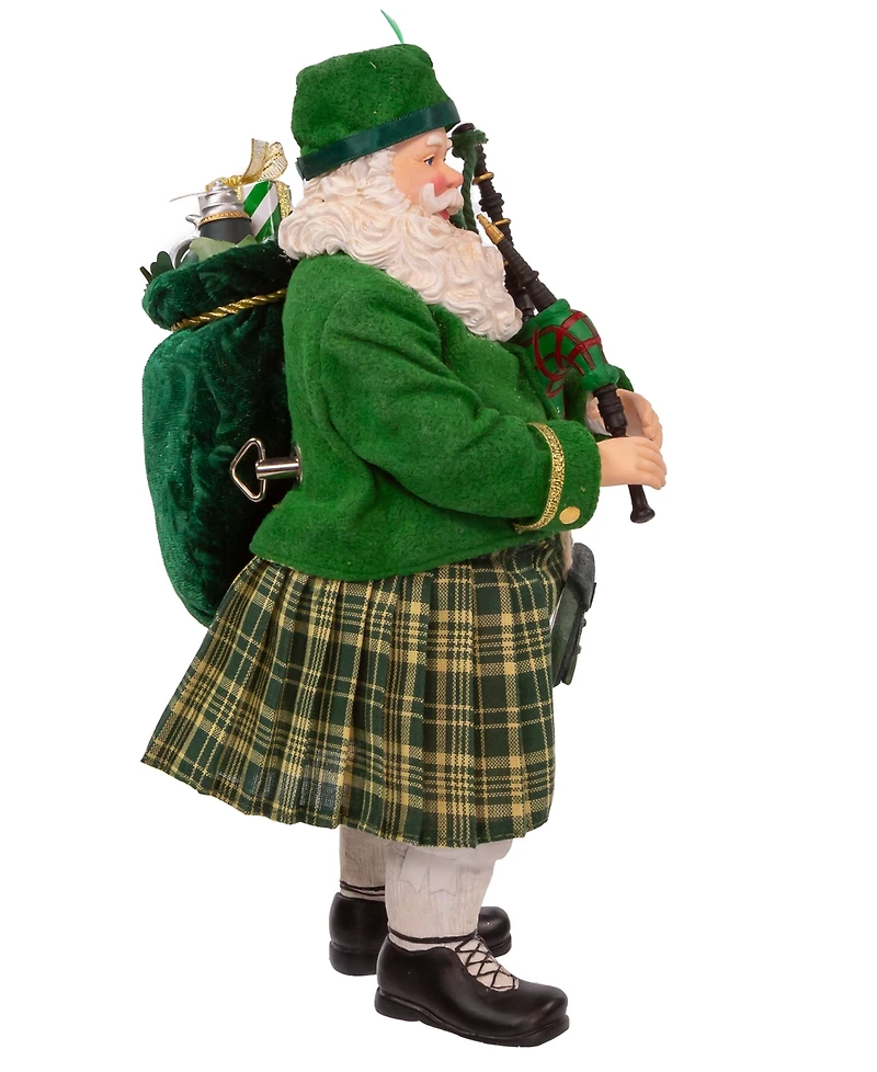 Kurt Adler 10.5" Fabriche Musical Irish Bagpiper Santa