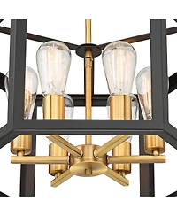 Possini Euro Design Beni Industrial Modern Farmhouse Ceiling Light Semi Flush Mount Fixture 20" Wide Antique Bronze Gold 6-Light for Bedroom Kitc