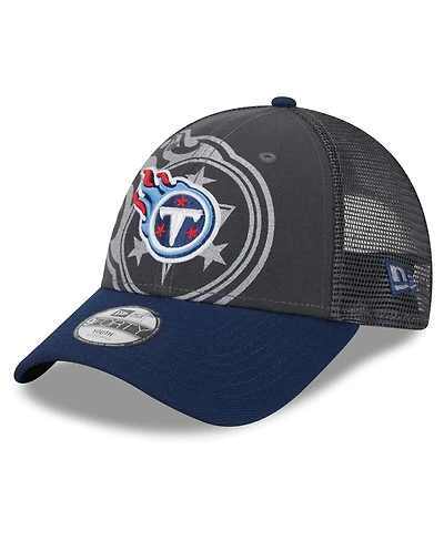 Preschool Boys and Girls New Era Graphite, Navy Tennessee Titans Reflect 9FORTY Adjustable Hat