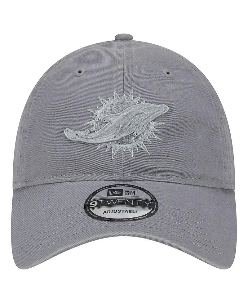 Men's New Era Gray Miami Dolphins Color Pack 9TWENTY Adjustable Hat