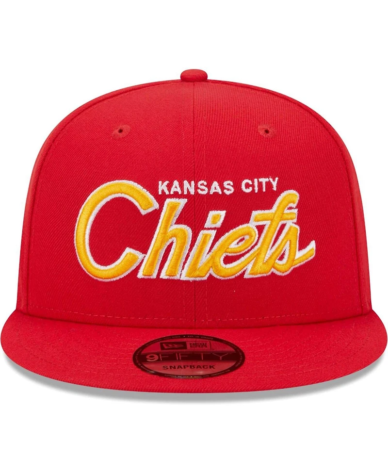 Men's New Era Red Kansas City Chiefs Main Script 9FIFTY Snapback Hat
