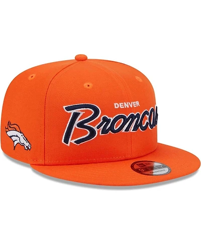 Men's New Era Orange Denver Broncos Main Script 9FIFTY Snapback Hat