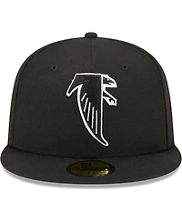 Men's New Era Black Atlanta Falcons Throwback Main 59FIFTY Fitted Hat