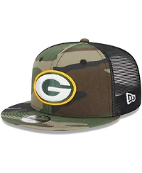 Big Boys and Girls New Era Camo Green Bay Packers Main Trucker 9FIFTY Snapback Hat