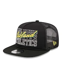 Men's New Era Black Oakland Athletics Street Team A-Frame Trucker 9FIFTY Snapback Hat