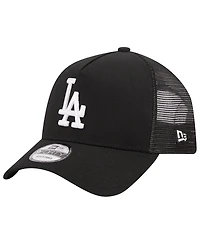 Men's New Era Black Los Angeles Dodgers A-Frame 9FORTY Trucker Adjustable Hat