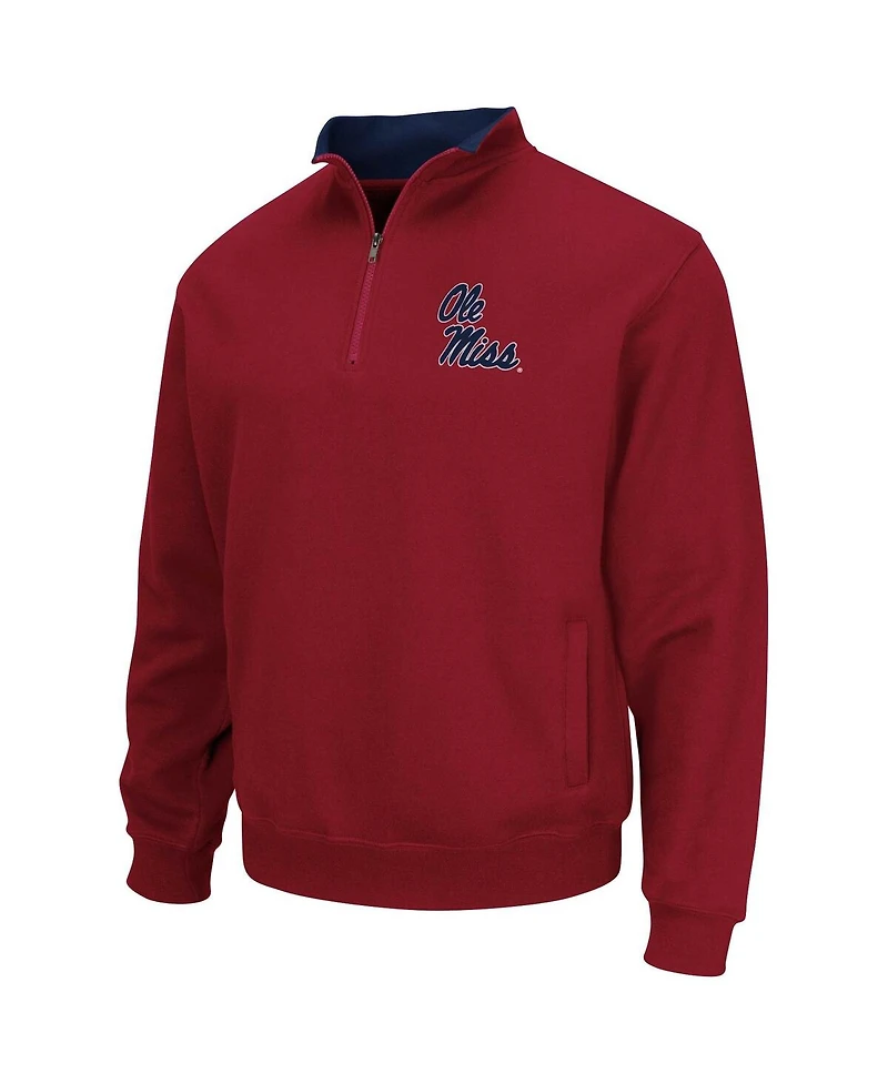 Men's Colosseum Red Ole Miss Rebels Tortugas Logo Quarter-Zip Jacket