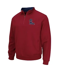 Men's Colosseum Red Ole Miss Rebels Tortugas Logo Quarter-Zip Jacket
